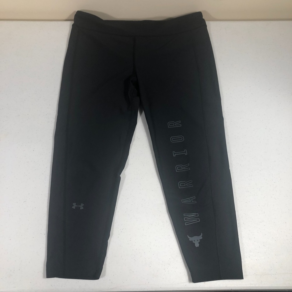 Under Armour Girls Black XL Mesh Panel Leggings HeatGear Project‎ Rock YXL